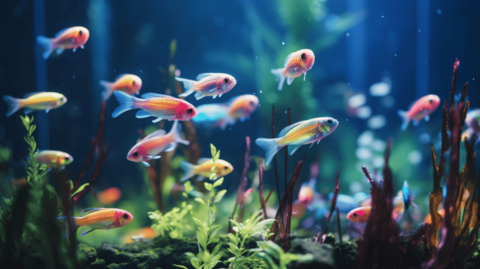 Neon tetra aquarium small